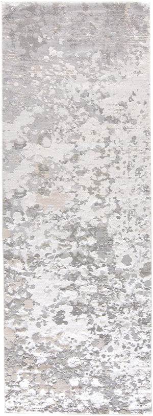 Feizy Rugs Micah Modern Abstract Area Rug - Soft Polypropylene Blend, Stain Resistant, Perfect For High Traffic Areas Silver,Gray,White Polyester,Polypropylene 6943336fslvgryi71