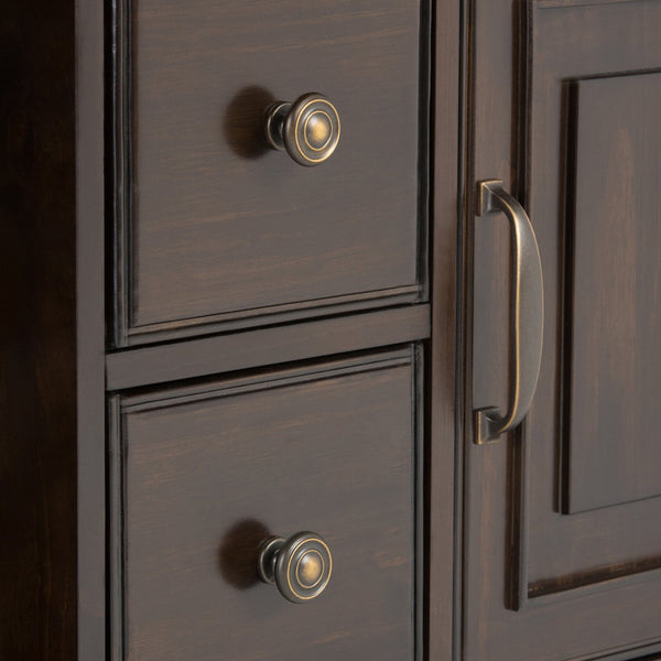 English Elm Connaught 72" Wide TV Stand with Cord Management, Solid Wood Chestnut Finish, Storage for TVs up to 80" Dark Brown B136P158128