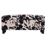 Homelegance By Top-Line Chayce Cowhide Print Lift Top Storage Bench Black Fabric