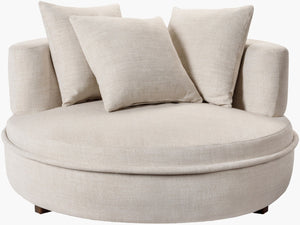 Surya Valence Modern 26"H Accent Chair - Stylish 52"W X 52"D With Durable Woven Fabric & Easy Care Design Upholstery, Oatmeal Polyester,Linen,Pine,Polyester,Polyfill,Foam Vec-001