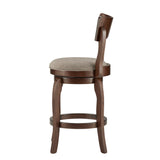 Homelegance By Top-Line Beckham Swivel 24-inch Brown Counter Height Barstool Grey Rubberwood