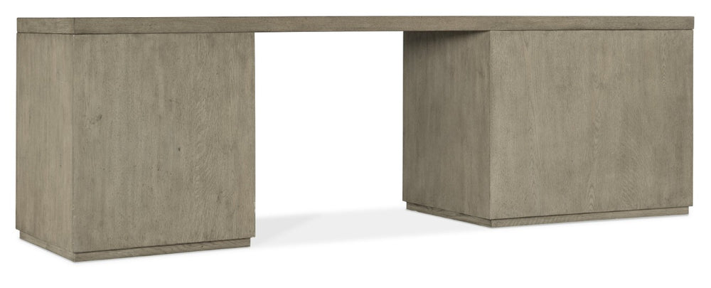 Hooker Furniture Linville 96" Desk With Weathered Mink Finish, Expansive Work Surface, Secure Locking Files And Modern Hardware Medium Wood 6150-10923-85