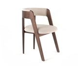 VIG Furniture Modrest Vegas - Modern Beige Velvet + Walnut Oak Dining Chair (Set of 2) VGME-VEGAS-DCHR