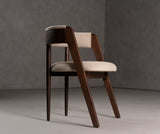 VIG Furniture Modrest Vegas - Modern Beige Velvet + Walnut Oak Dining Chair (Set of 2) VGME-VEGAS-DCHR