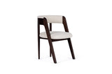 VIG Furniture Modrest Vegas  - Modern Cream Fabric + Walnut Oak Dining Chair (Set of 2) VGME-VEGAS-CRM-DC