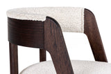 VIG Furniture Modrest Vegas  - Modern Cream Fabric + Walnut Oak Dining Chair (Set of 2) VGME-VEGAS-CRM-DC