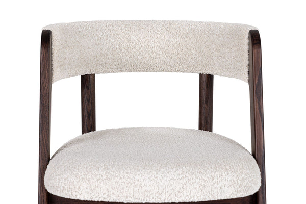 VIG Furniture Modrest Vegas  - Modern Cream Fabric + Walnut Oak Dining Chair (Set of 2) VGME-VEGAS-CRM-DC