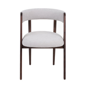 Vig Furniture Modrest Vegas - Elegant Light Grey Fabric Dining Chairs With Walnut Oak Frame, Set Of 2 Light Grey  Vgme-vegas-ltgry-dc