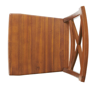 English Elm Acacia Wood X-back Dining Chairs Set of Two Farmhouse Country Seating Antique Finish 57366.00DOAK