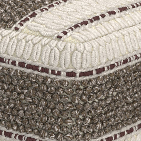English Elm Grady Square Pouf - Handcrafted Earth Tone Accent For Comfort, Seating, Or Footstool Use B136P159322