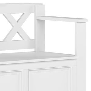 English Elm Amherst Solid Wood 36" Entryway Storage Bench – Stylish White Design With Hidden Storage Compartments B136P158354