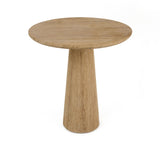 VIG Furniture Modrest Velma - Modern Travertine Marble Round Dinette Table VGBR-SBA-8542B-BE