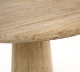 VIG Furniture Modrest Velma - Modern Travertine Marble Round Dinette Table VGBR-SBA-8542B-BE