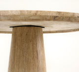 VIG Furniture Modrest Velma - Modern Travertine Marble Round Dinette Table VGBR-SBA-8542B-BE