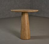 VIG Furniture Modrest Velma - Modern Travertine Marble Round Dinette Table VGBR-SBA-8542B-BE