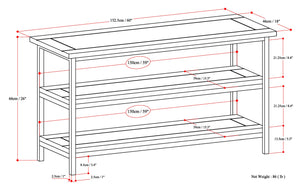 English Elm Skyler Industrial TV Media Stand Dark Cognac Brown – Solid Mango Wood & Metal, 60" Wide, 65" TV Ready, Open Shelves B136P158242