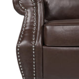 Christopher Knight Home® - Noble House - Lawton Contemporary Faux Leather Loveseat with Nailhead Trim