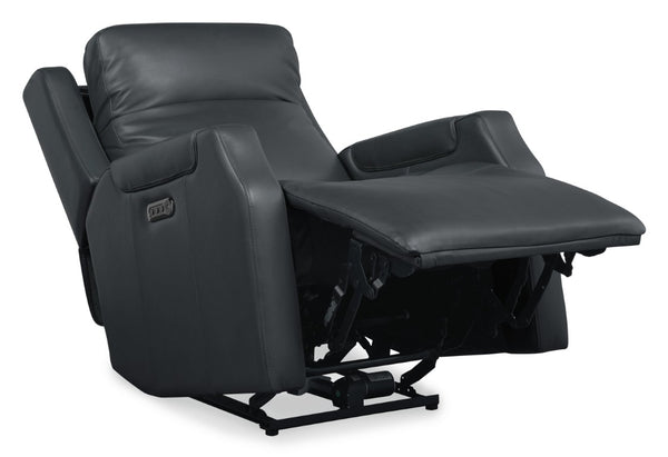 Hooker Furniture Nelson Zero Gravity Power Recliner In Salvo Denim Leather With Usb-C Charging & Adjustable Lumbar SS836-PHZL1-049