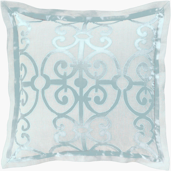 Surya Versaille Luxurious Duvet Set 88"W X 92"L - Timeless Design With Elegant Craftsmanship & Comfort Pale Blue Linen,Polyester,Linen,Polyester Ver6000-tset