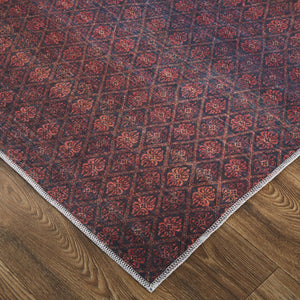 Feizy Rugs Voss Collection Bold And Vibrant Polyester Low Pile Area Rug With Striking Transitional Design Red,Gray Polyester Vos39hafmlt000f71