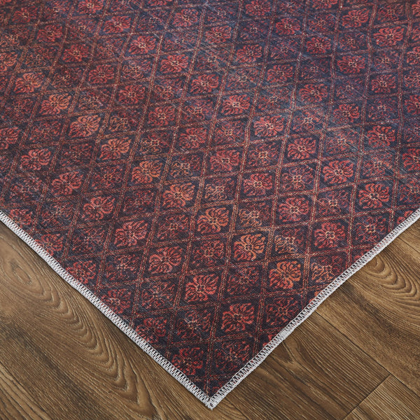 Feizy Rugs Voss Collection Bold And Vibrant Polyester Low Pile Area Rug With Striking Transitional Design Red,Gray Polyester Vos39hafmlt000f71