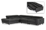 VIG Furniture Divani Casa Versa - Modern Grey Teco Leather LAF Chaise Sectional with Recliner VGKNE9112-GREY1-SECT