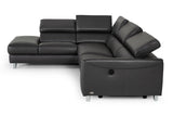 VIG Furniture Divani Casa Versa - Modern Grey Teco Leather LAF Chaise Sectional with Recliner VGKNE9112-GREY1-SECT