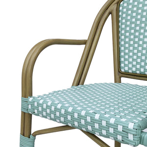English Elm Bistro Wicker Outdoor Dining Chairs Set of Two with Rust Resistant Aluminum Frame Patio 72905.00LT