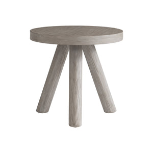 Bernhardt Bernhardt Harmon Side Table With Textured Gris Finish, Pine Veneer Round Top, Three-Legged Stable Design 555125