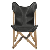 Homelegance By Top-Line Kosmo Genuine Top Grain Leather Tripolina Sling Chair Natural Leather