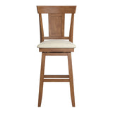 Homelegance By Top-Line Juliette Panel Back Wood Swivel Bar Stool Oak Rubberwood