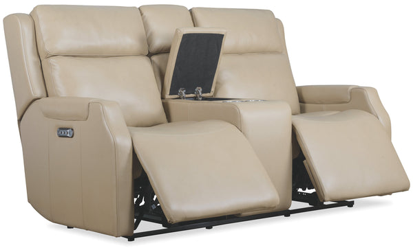 Hooker Furniture Nelson Zero Gravity Power Loveseat Top Grain Leather Recliner with Lumbar Support SS836-PHZLC2-070