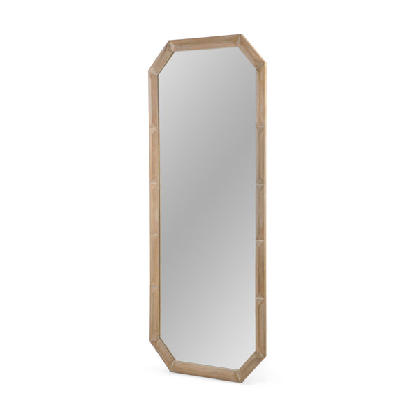 English Elm Christopher Knight Home® - WOOD Block Carved Leaner Mirror White 76x35 Rustic Handcrafted Frame Full-Length Accent Décor 67059.00