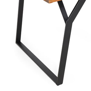 English Elm Christopher Knight Home® - ZORA Acacia Wood Dining Table with Iron Frame, Industrial Teak Finish, 70.75" Long Patio Centerpiece 72265.00BLK