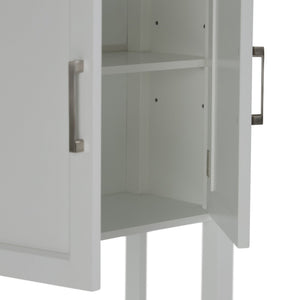 English Elm Avington Space Saver Cabinet - Pure White, Tall & Slim Storage Solution For Small Spaces & Decor B136P158506