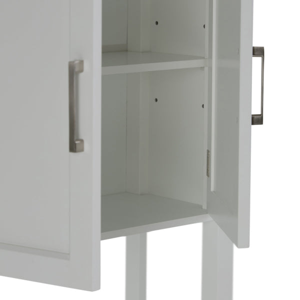 English Elm Avington Space Saver Cabinet - Pure White, Tall & Slim Storage Solution For Small Spaces & Decor B136P158506