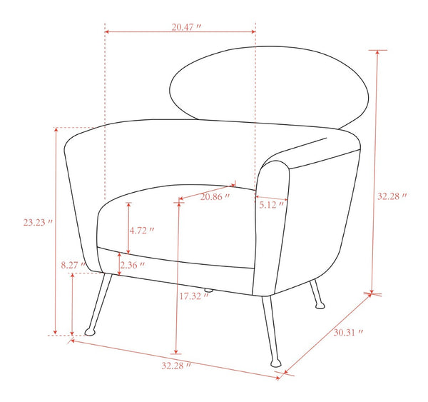 Pasargad Home Felice Modern Accent Chair In Cream - Stylish Vintage Charm With Gold Finish Cream Poly Fabric Pzw-967