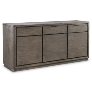 Bernhardt Bernhardt Outline Buffet In Wire-Brushed Oak, 72" Casual Modern Sideboard With Soft-Close Drawers And Textured Aluminum Pulls 360132
