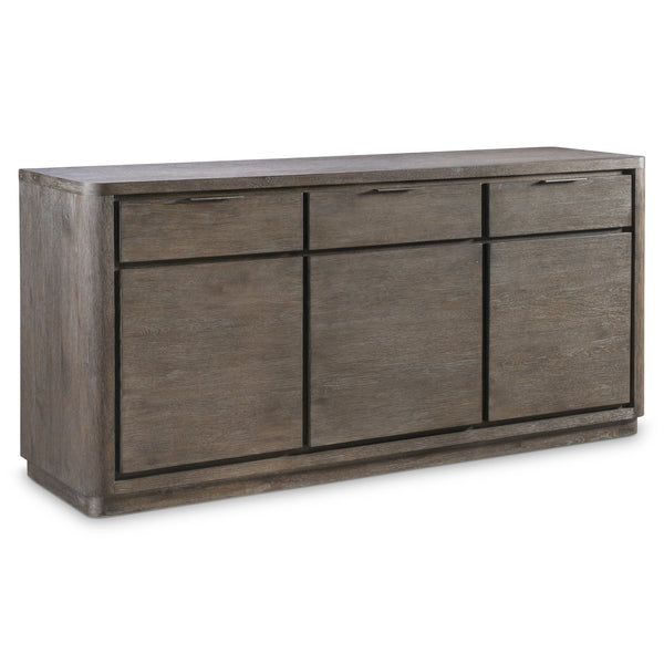 Bernhardt Bernhardt Outline Buffet In Wire-Brushed Oak, 72" Casual Modern Sideboard With Soft-Close Drawers And Textured Aluminum Pulls 360132