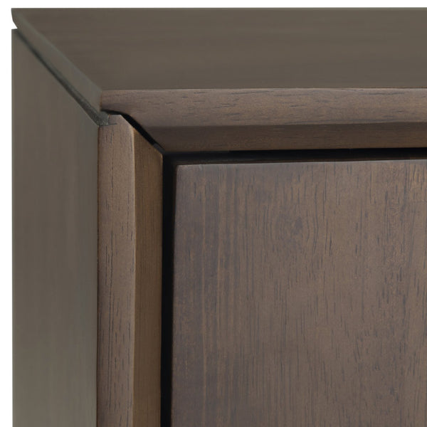 English Elm Banting Mid Century 72" TV Stand Walnut Brown - Solid Rubberwood, Metal Base, 80" TV Ready, Storage B136P158454