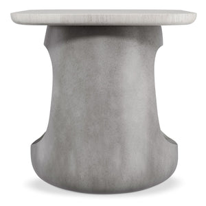Bernhardt Bernhardt Sereno Side Table — Sculptural Sasso Resin Base With Walnut Lutra Top, Rustic Modern Accent 329121