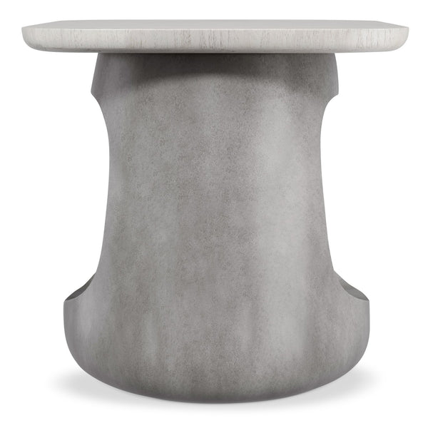 Bernhardt Bernhardt Sereno Side Table — Sculptural Sasso Resin Base With Walnut Lutra Top, Rustic Modern Accent 329121