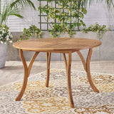 Christopher Knight Home® - Noble House - Hermosa Outdoor 47" Round Acacia Wood Dining Table