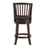 Homelegance By Top-Line Astin Slat Back Swivel Chair Black Rubberwood