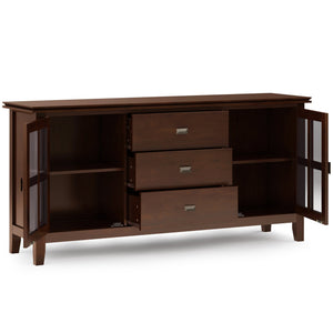 English Elm Artisan Large Sideboard Buffet - Handcrafted Russet Brown Storage Solution For Modern Spaces B136P158418