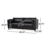 Christopher Knight Home® - Noble House - Warbler Contemporary Faux Leather Upholstered 3 Seater Sofa