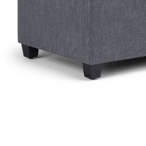 English Elm Sienna Storage Ottoman Bench - Stylish Slate Grey Upholstered Seating & Hidden Storage Solution B136P159117-GIGA