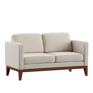 Homelegance By Top-Line Deacon Linen Upholstered Loveseat Beige Linen