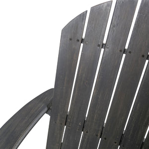 English Elm Christopher Knight Home® - MALIBU Acacia Wood Adirondack Loveseat with Slatted Back for Patio, Durable Weather-Resistant Comfort and Style DARK GREY 46 L x 24 W x 11.75 H 61679.00DGRY