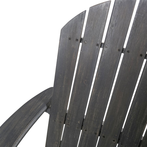 English Elm Christopher Knight Home® - MALIBU Acacia Wood Adirondack Loveseat with Slatted Back for Patio, Durable Weather-Resistant Comfort and Style DARK GREY 46 L x 24 W x 11.75 H 61679.00DGRY